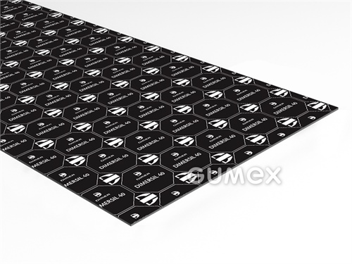 Vláknitogumová doska DIMERSIL 40, tloušťka 0,5mm, 1500x1500mm, 100bar, NBR/karbonové vlákna, +250°C (para +250°C), kratkodobá +450°C, čierna